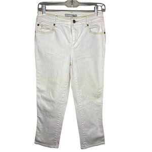 Chico's Platinum Denim Pink and Gold Stitch Size 00 SHORT Us Size XS/2 SHORT 5 P